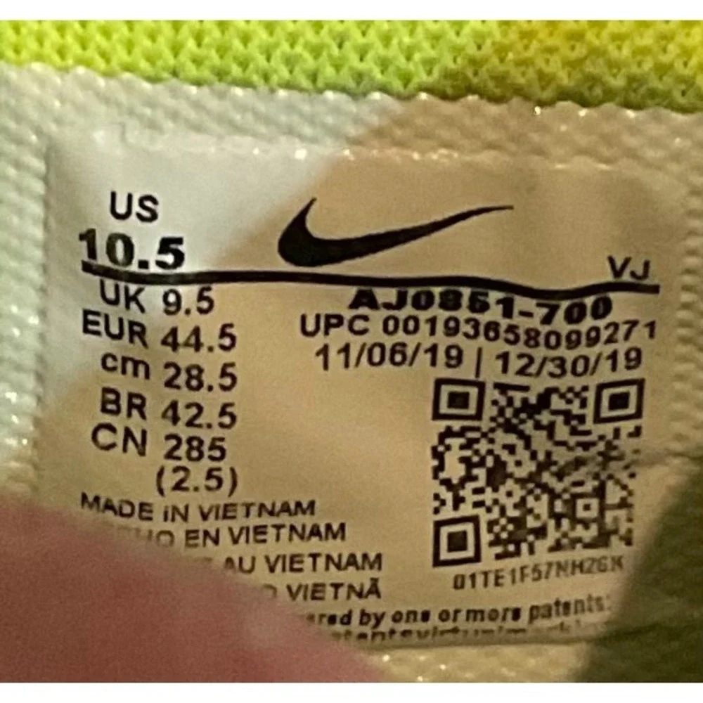 Nike Running Shoe Spikes Zoom Rival XC Cross Country Yellow Mens 10.5 Unisex